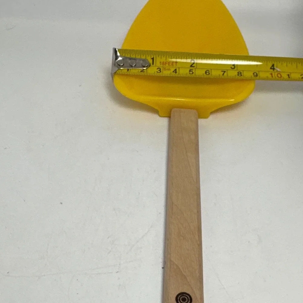 Le Creuset Spoon Spatula OS Yellow NEW Silicone Wood Heat Resistant 11.5in